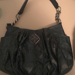 Simply Vera blue faux snakeskin shoulder bag